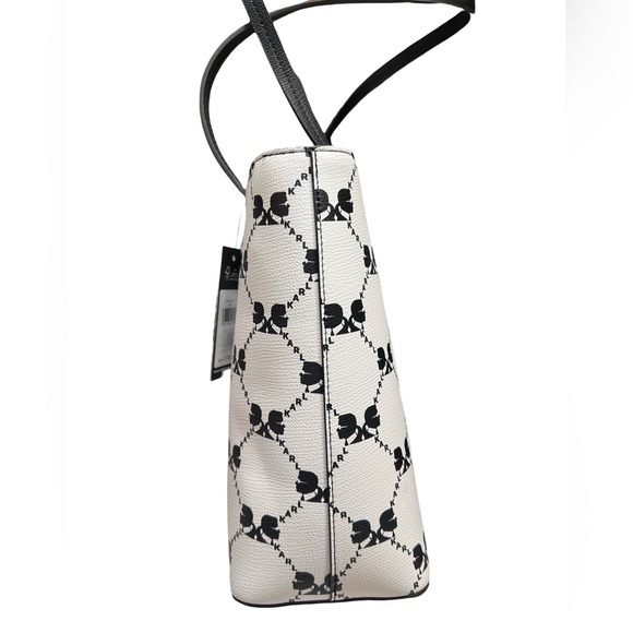 Karl Lagerfeld NWT Maybelle Black White Profile Face Paris Tote Purse Bag (P023) - Picture 4 of 12